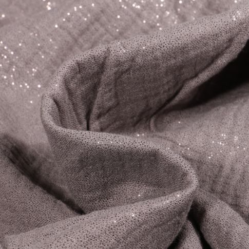 Tissu Double gaze Pailleté uni Gris foncé