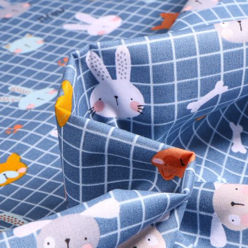 Tissu Coton imprimé Animals sur fond Bleu