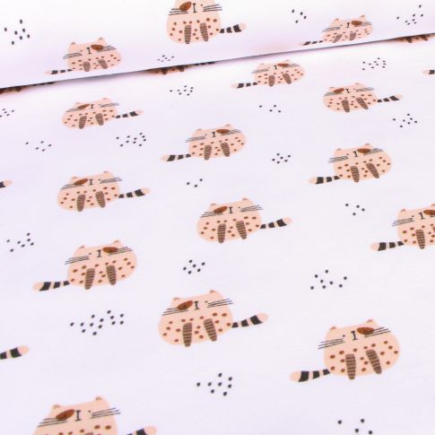 Tissu Jersey envers molletoné Caty sur fond Blanc