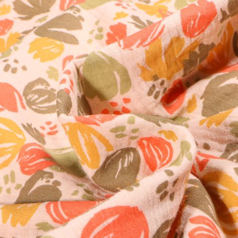 Tissu Double gaze Anita sur fond Beige