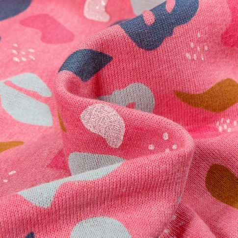 Tissu Sweat envers molletonné Pia sur fond Rose