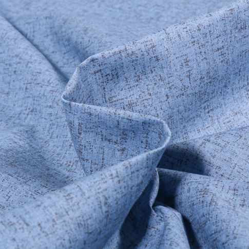 Tissu Coton enduit chiné Bleu foncé