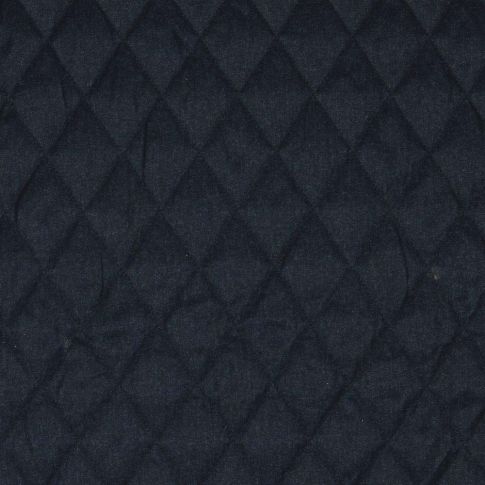 Tissu Matelassé réversible effet velours tout doux Bleu marine