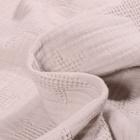 Tissu Double gaze Etoiles texturés sur fond Gris