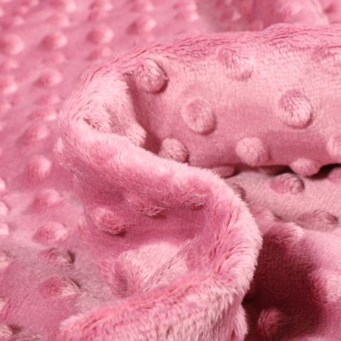 Tissu Minky Ultra doux Pois Rose blush