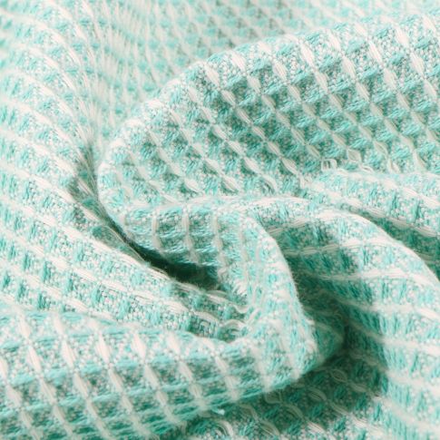 Tissu Nid d'abeille lourd bicolore Vert menthe