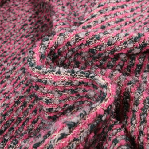 Tissu Maille épaisse Gianni Tessuti Gina sur fond Rose