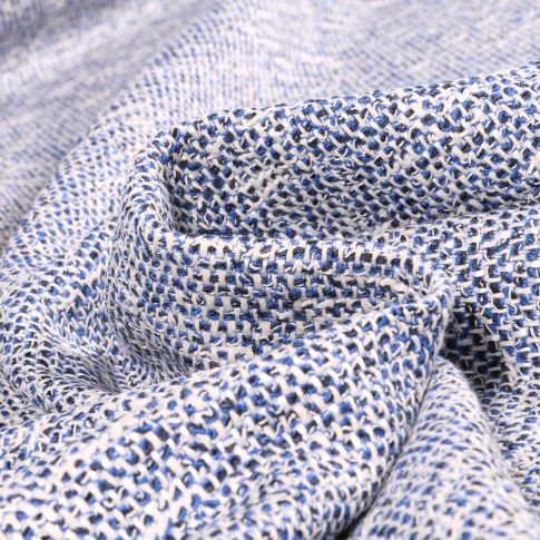 Tissu Jacquard Gianni Tessuti Roy sur fond Bleu