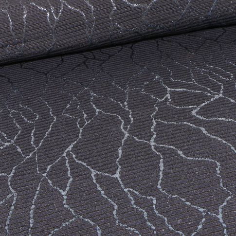 Tissu Jacquard Terra Lurex sur fond Noir