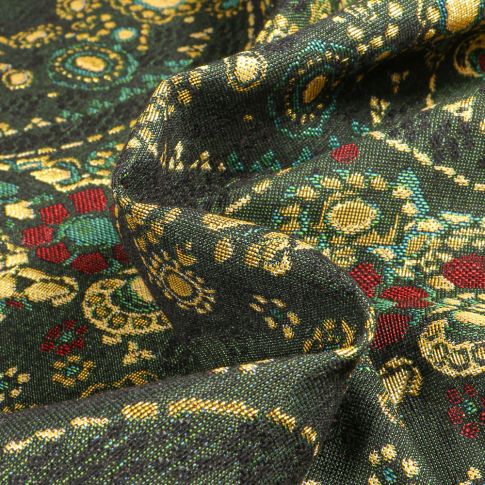 Tissu Jacquard Royal sur fond Vert