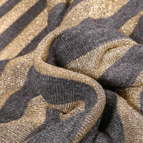 Tissu Maille Lurex Olga sur fond Gris