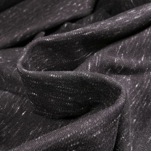 Tissu Maille légère Gianni Tessuti Chiné  sur fond Noir