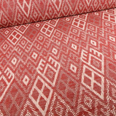 Tissu Jacquard Gianni Tessuti Losy sur fond Rouge