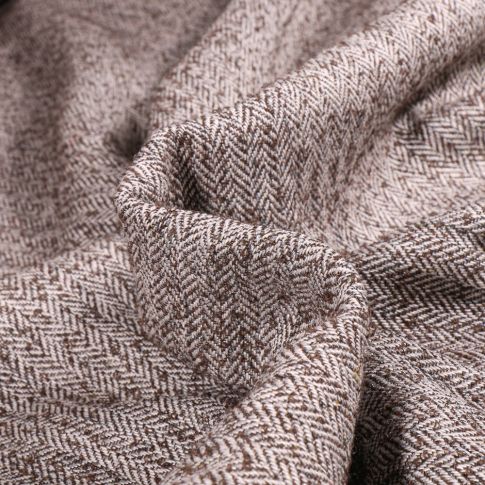 Tissu Jacquard Gianni Tessuti Chevrons marine sur fond Marron