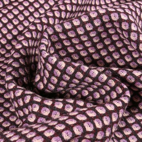Tissu Jacquard Gianni Tessuti Alvéoles violine sur fond Violet