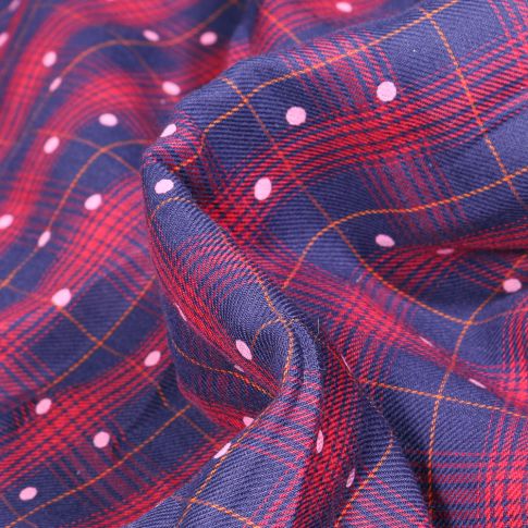 Tissu Chemise  Carreaux n°26 sur fond Bleu marine