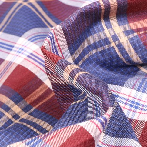 Tissu Chemise Carreaux n°27 sur fond Bleu marine