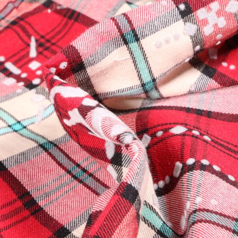 Tissu Chemise Carreaux n°24 sur fond Rouge
