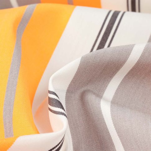 Tissu Toile Dralon rayé jaune sur fond Blanc