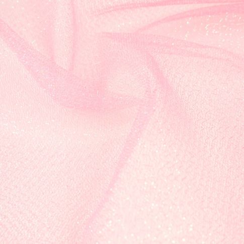 Tissu Tulle Strass Paillettes Rose clair