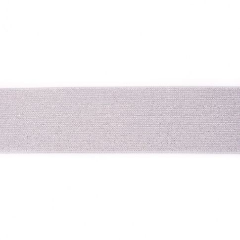 Élastique Plat Lurex 50 mm Gris x1m