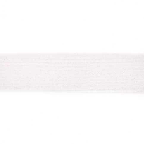 Élastique Plat Lurex 50 mm Blanc cassé x1m