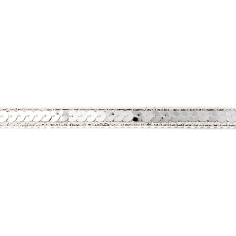 Galon Sequins 10mm Argent x1m