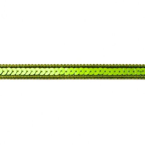 Galon Sequins 10mm Vert citron x1m