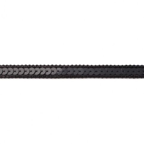 Galon Sequins 10mm Noir x1m