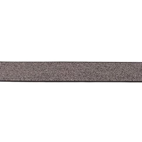 Élastique Plat Lurex 25 mm Noir x1m