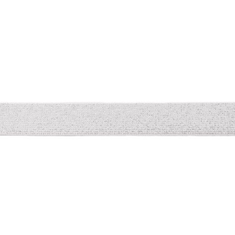 Élastique Plat Lurex 25 mm Blanc cassé x1m