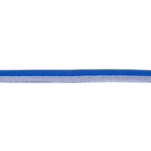 Biais Élastique Plat Lurex 17 mm Cobalt x 1m