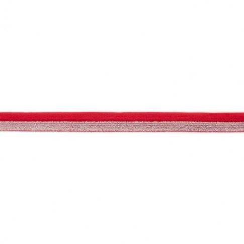 Biais Élastique Plat Lurex 17 mm Rouge x 1m