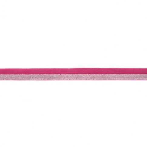 Biais Élastique Plat Lurex 17 mm Fuchsia x 1m