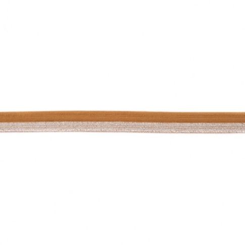 Biais Élastique Plat Lurex 17 mm Cognac x 1m