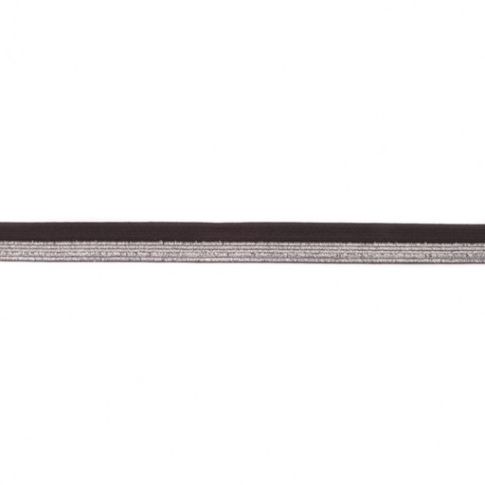 Biais Élastique Plat Lurex 17 mm Chocolat x 1m