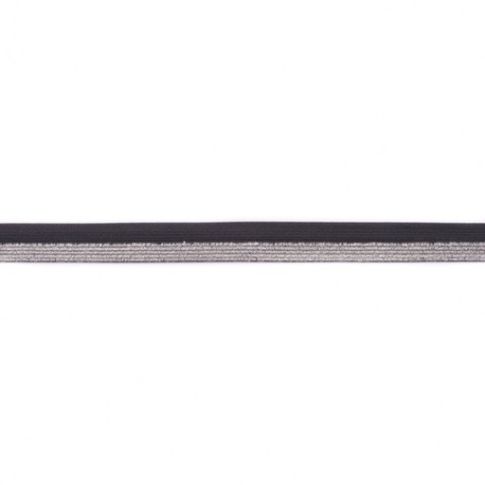 Biais Élastique Plat Lurex 17 mm Gris foncé x 1m