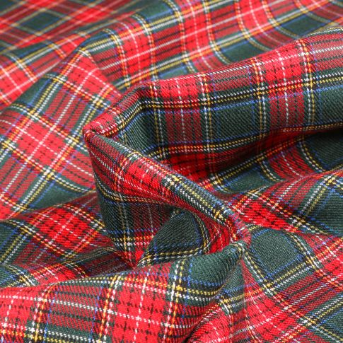 Tissu Tartan Renald Ecosse sur fond Rouge