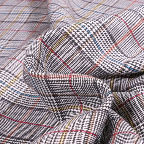 Tissu Tartan Ecossais  British sur fond Noir