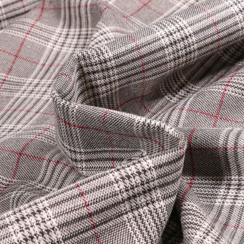 Tissu Tartan Ecossais  British sur fond Gris foncé
