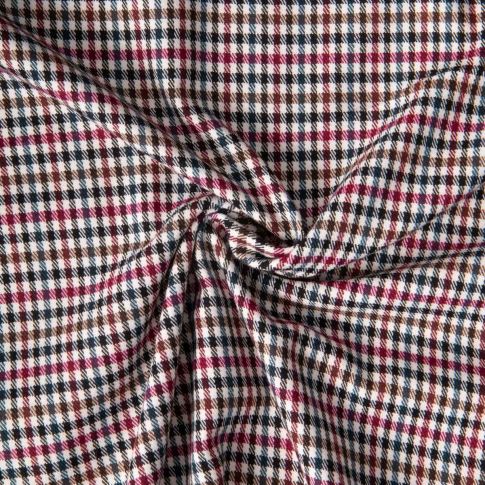 Tissu Tartan Ecossais Steve British sur fond Bordeaux