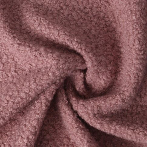 Tissu Fausse fourrure Bouclette Véra uni Vieux rose