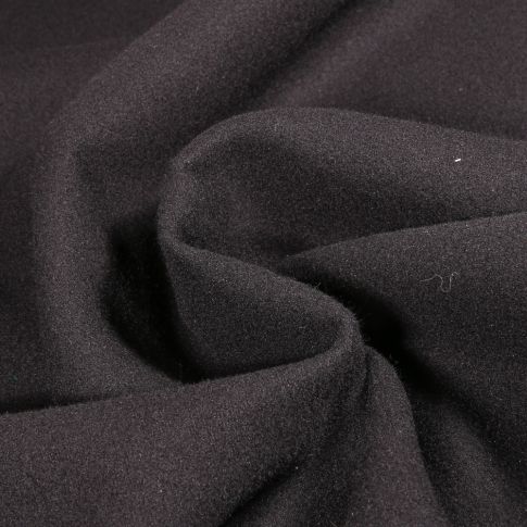 Tissu Drap de manteau uni Noir