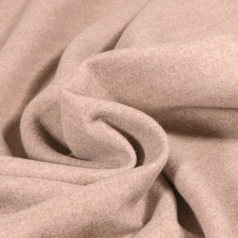 Tissu Drap de manteau uni Beige chiné