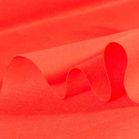 Tissu Feutrine 90 cm *fluo sur fond Corail