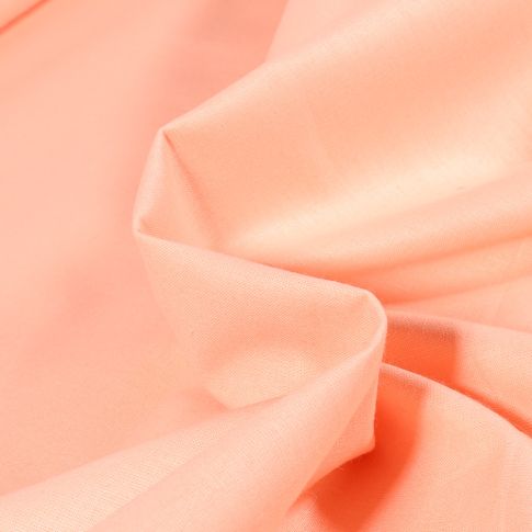 Tissu Popeline de coton unie Bio Rose saumon