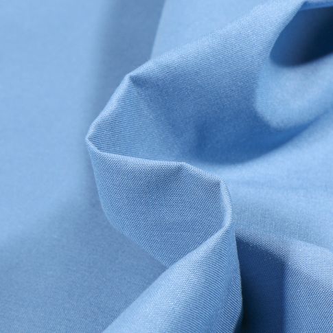 Tissu Popeline de coton unie Bio Bleu ancien