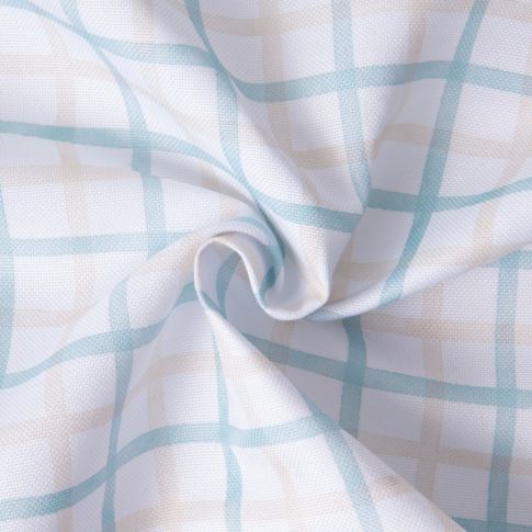 Tissu Polyester Carreaux pastel sur fond Blanc