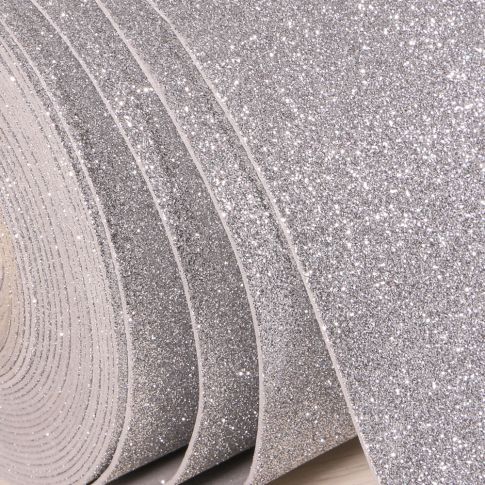 Mousse Eva pailletée 2 mm Argent