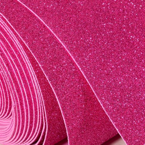 Mousse Eva pailletée 2 mm Rose